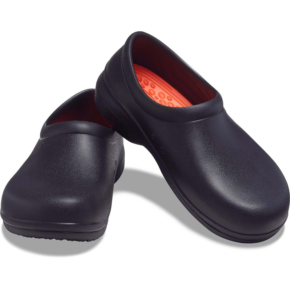 Black Men's Crocs On-The-Clock LiteRide™ Slip-On Clogs | NZ 0796HAPK